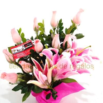 Envio de Regalos Arreglos de Rosas Rosadas - Arreglos con Lilium - Whatsapp: 980660044
