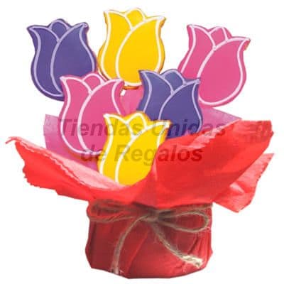 Galletas Decoradas en forma de Tulipanes | Galletas Decoradas - Cod:GLA17