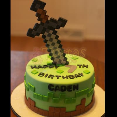 Pastel de tema MineCraft | Tortas Minecraf | Tortas | Torta Minecraft - Cod:MCT08