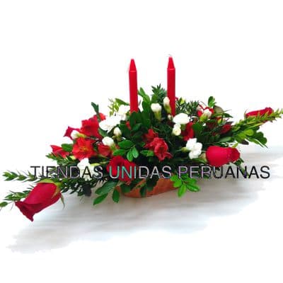 Arreglo Floral de navidad | Centro de Mesa de Navidad - Whatsapp: 980-660044