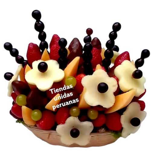 Canasta de Fresas y Frutas | Canastas de fruta empresas | Canasta de Frutas para Regalo - Cod:QFP11