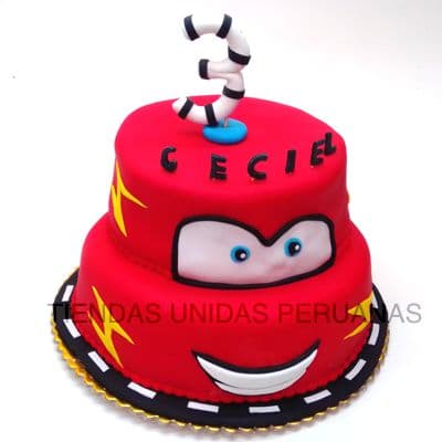 Torta Rayo Mcqueen 3 | Tortas de cars para cumpleaños | Tortas Pixar - Whatsapp: 980-660044