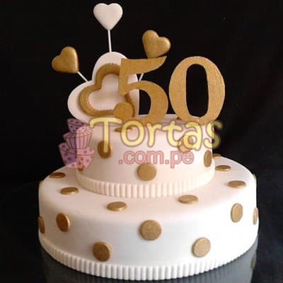 Torta para 50 | Tortas Bodas De Oro - Cod:TCS10