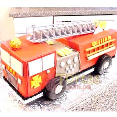 Torta para bombero | Torta bombero | Tortas de bomberos | Pastel de bombero - Cod:TMB02