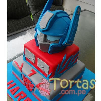 Torta de Optimus Prime | Pasteles Transformers | Tortas de transformers - Cod:TRF08