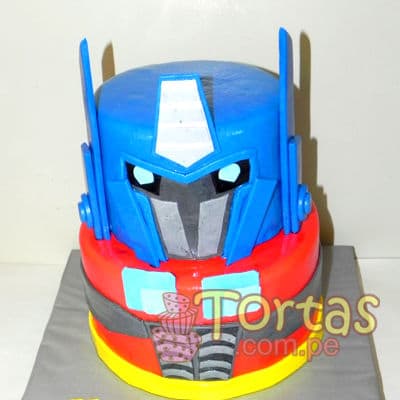 Torta Optimus Prime en 3d | Pasteles Transformers | Tortas de transformers - Whatsapp: 980-660044