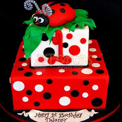 Tortas Delivery | Torta Mariquita para niña - Whatsapp: 980-660044