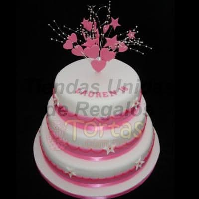 Pastel para Quinceañera | Torta de 15 | Tortas de quinceañeras - Cod:WQC15