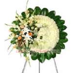 Arreglos Funebres | Corona de Flores Funeraria Blanca | Arreglo Funebre - Cod:FNB03