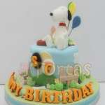 Tortas Snoopy con globos | Torta Snoppy | Pastel de Snoopy - Cod:SNP04